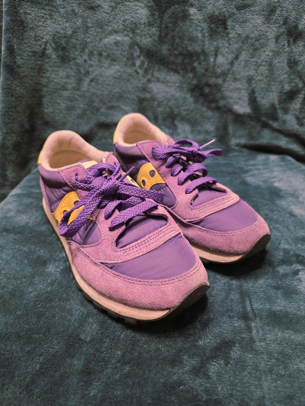 Saucony Purple and Yellow Lace-Up Women’s Sneakers